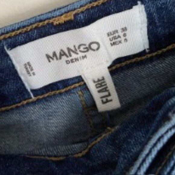 Mango High Rise Flare Jeans 6 - Picture 2 of 3